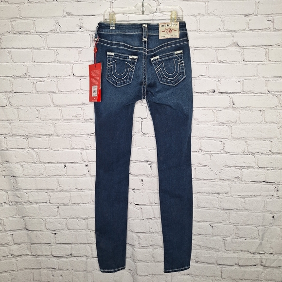 True Religion Genuine Indigo Halle Sup Mid Rise Super Skinny Jeans New Sz 25 - Picture 3 of 12